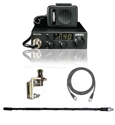Uniden CB Radio Bundle for Pickup Trucks - 40-Channel CB Radio with Antenna & Mounting Kit - Ideal for Off-Roading, Trucking & Emergency Communication