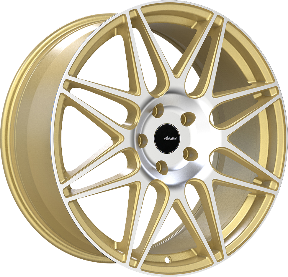 Advanti Classe Gold Machined Face 18x9 +35 5x120mm 74.1mm Wheel - Perfect for BMW, Mercedes & Luxury Car Upgrades - Street & Show Use