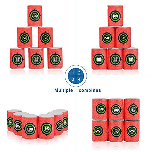 EVA Foam Gun Shoot Soft Targets - 18 Pack Kids Toy Blaster Ammo for Nerf Guns | Outdoor Play, Birthday Party Gifts & Backyard Games