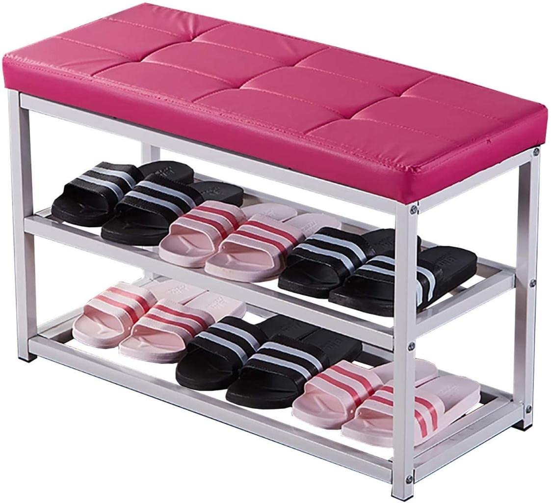 Multi-Purpose Storage Bench Ottoman with Shoe Rack - Entryway, Dormitory & Living Room Seating - Rectangular Low Stool (70x30x45cm) - Perfect for Small Spaces, Entryway Organization & Extra Seating (Color: B)