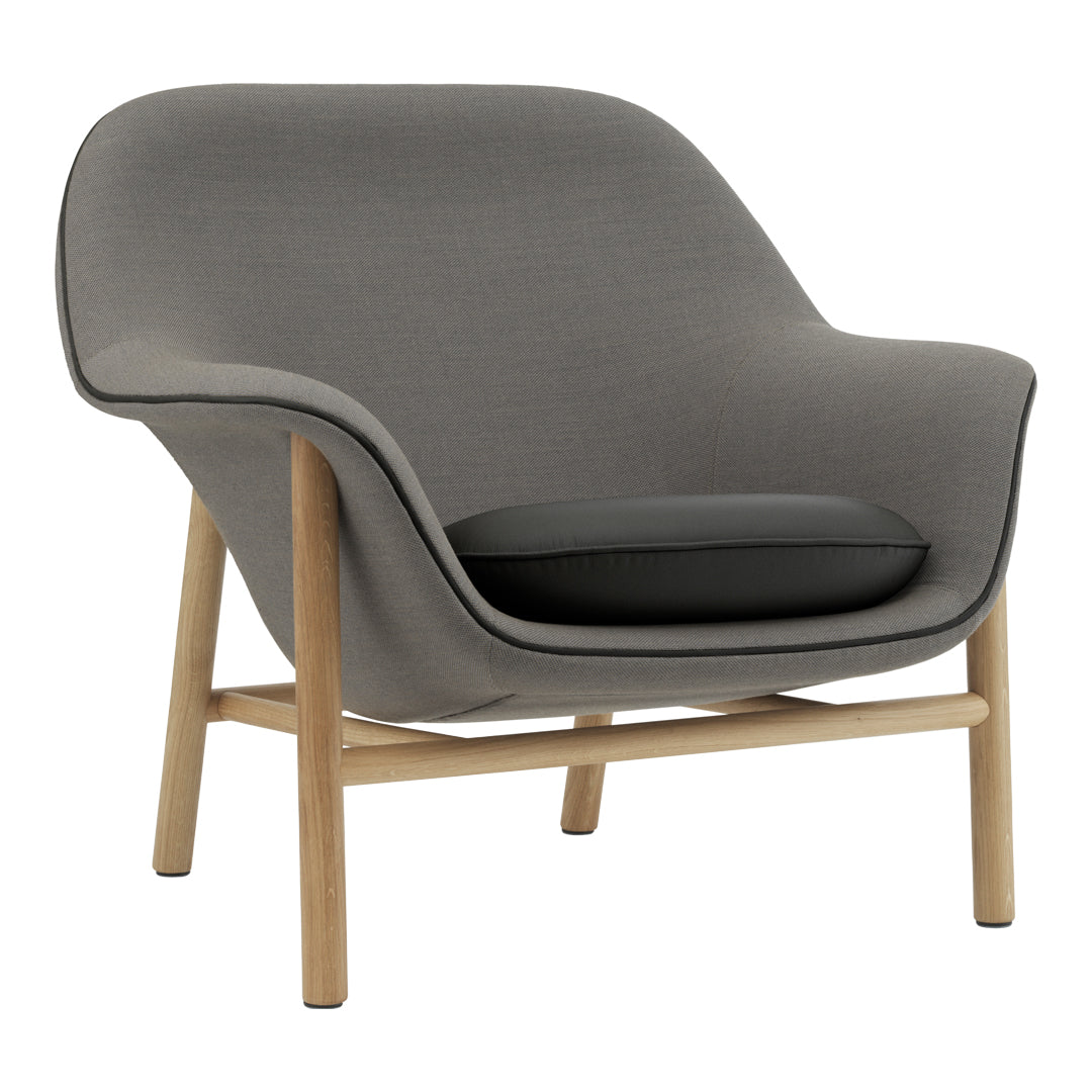 Modern Drape Low Lounge Chair with Solid Wood Legs - Perfect for Living Room, Bedroom, or Office Relaxation
