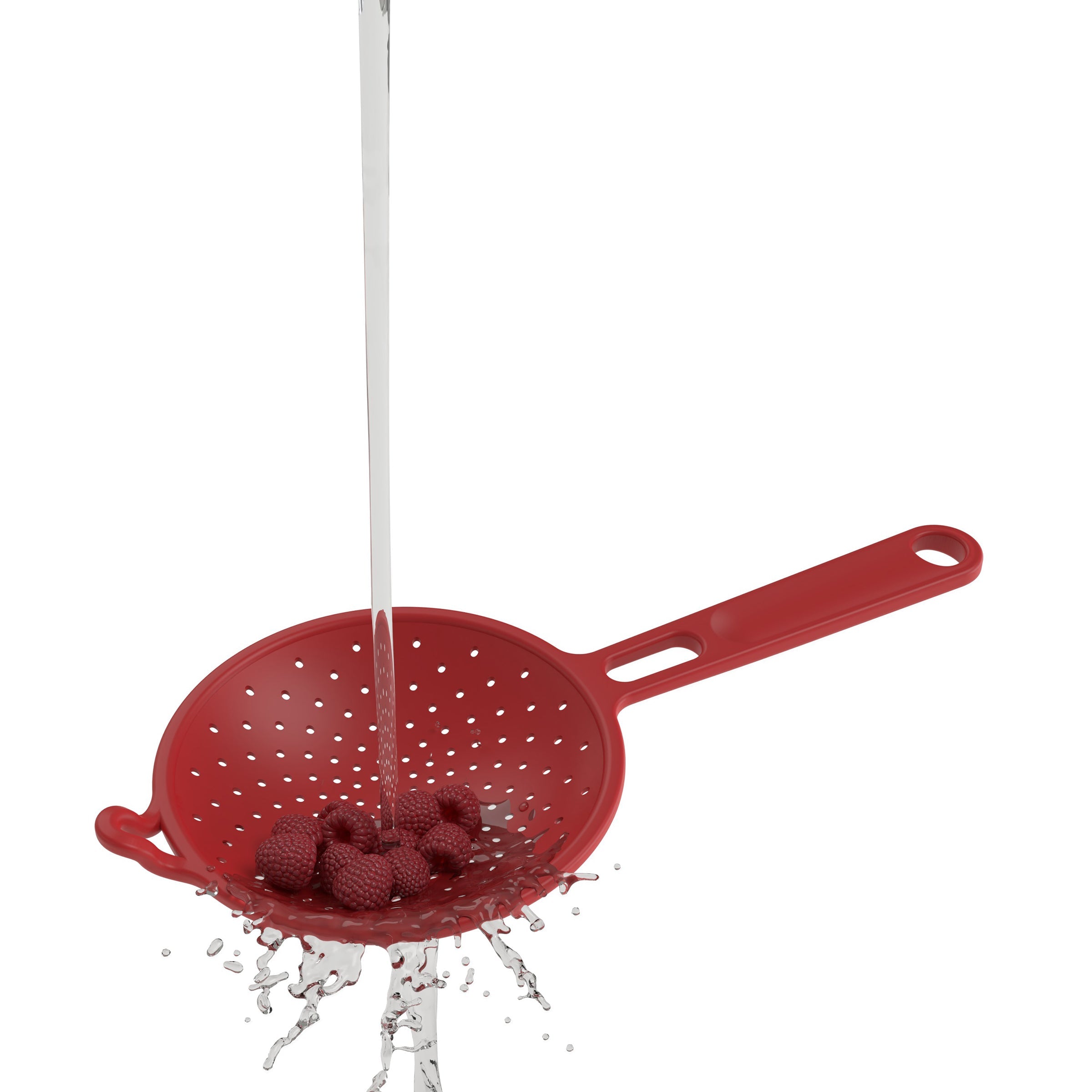 Premium Robert Irvine 2-Piece Silicone Colander Set - Durable, Heat-Resistant & BPA-Free Kitchen Strainers - Perfect for Pasta, Salad, Vegetables & Fruit Washing (Red)