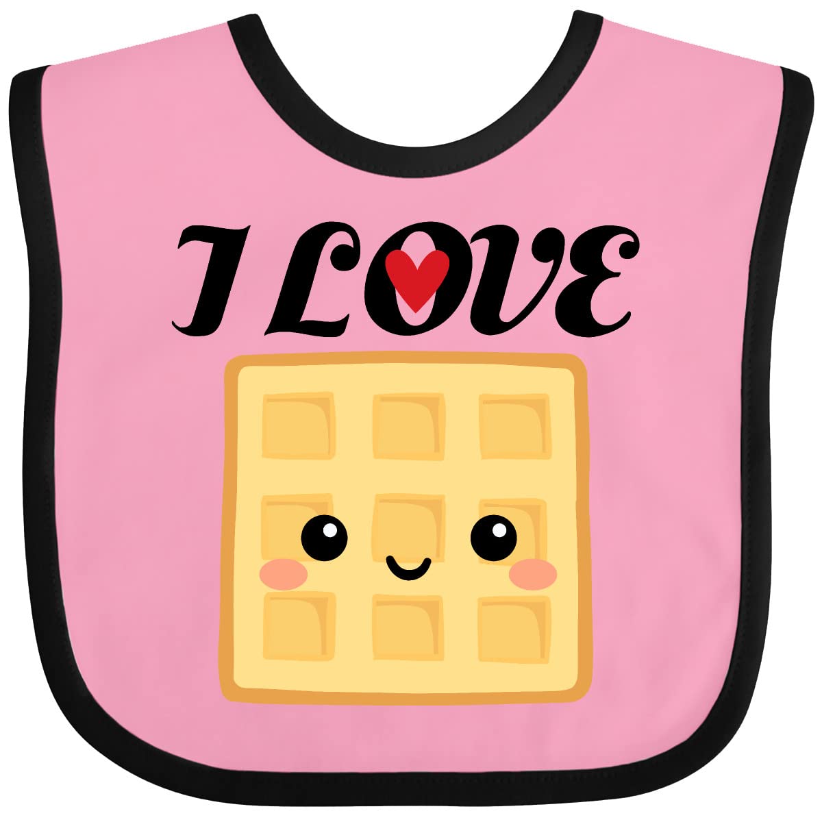 Inktastic Waffle Lover I Love Waffles Baby Bib - Soft Cotton Drool Bib for Infants & Toddlers - Perfect for Breakfast, Brunch & Family Mealtime