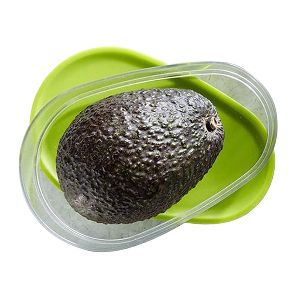 Avocado Saver & Food Storage Container – Freshness Keeper for Fruits & Vegetables | Airtight Kitchen Accessories (Green + Transparent) | Perfect for Meal Prep, Snacks & Fridge Organization