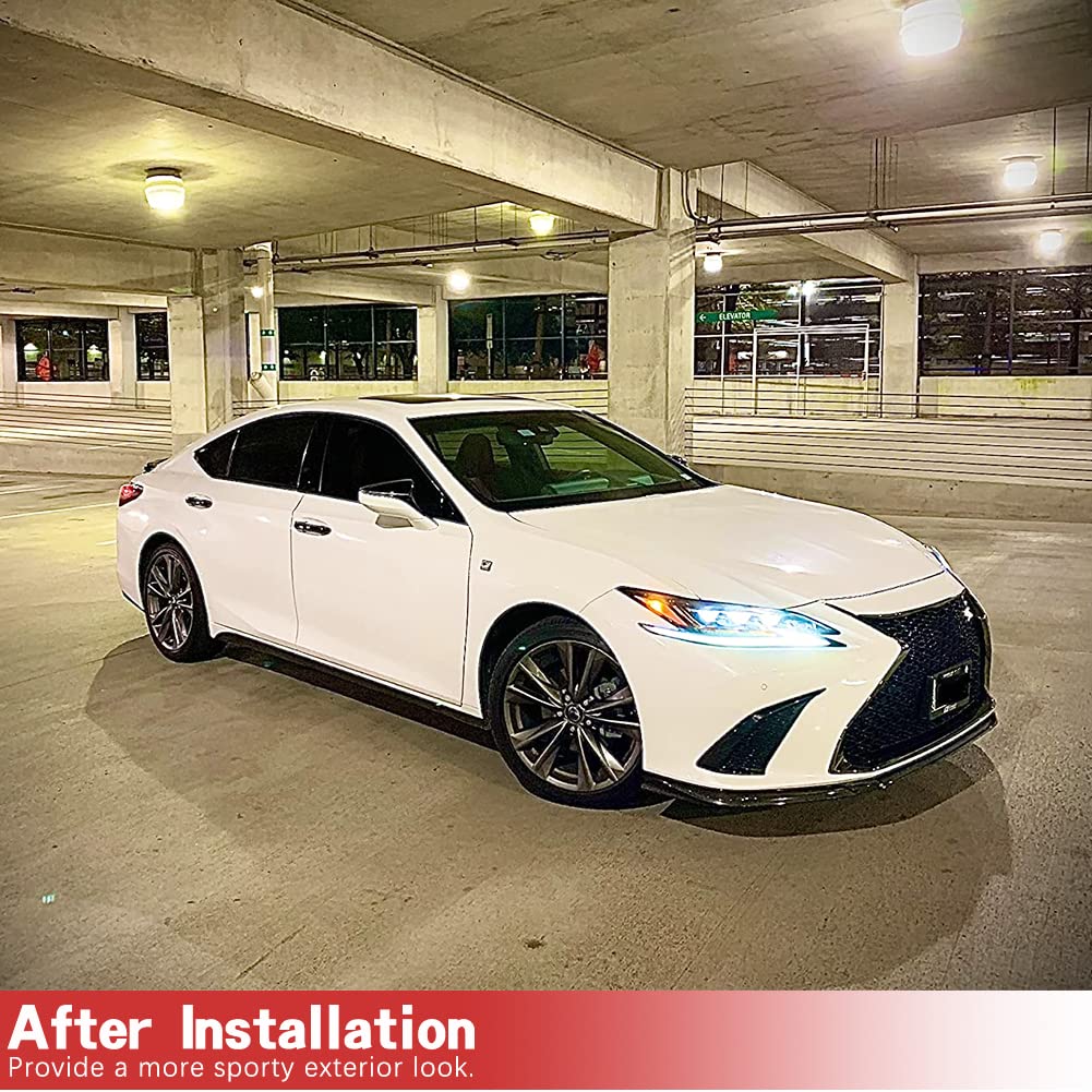 Premium Carbon Fiber Front Lip Spoiler for Lexus ES300h/ES350 F Sport (2018-2023) - 3PC Set - Aggressive Style Front Bumper Lip & Chin Splitter | Factory Direct | Enhances Aerodynamics & Sporty Look for Daily Driving & Car Shows