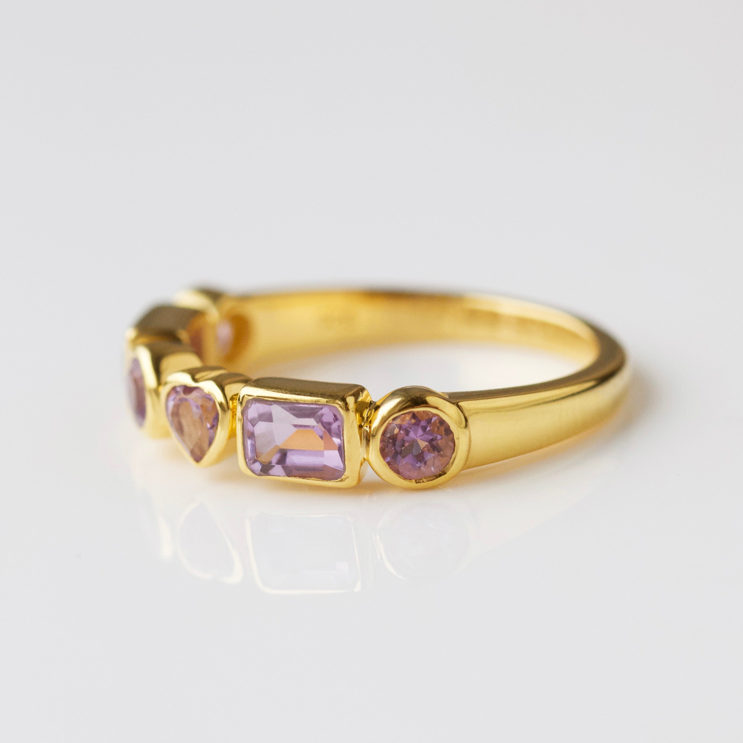 Lucky In Love Amethyst Ring for Women - Genuine Purple Gemstone Jewelry Gift for Her - Perfect for Valentine's Day, Anniversary & Birthday Celebrations