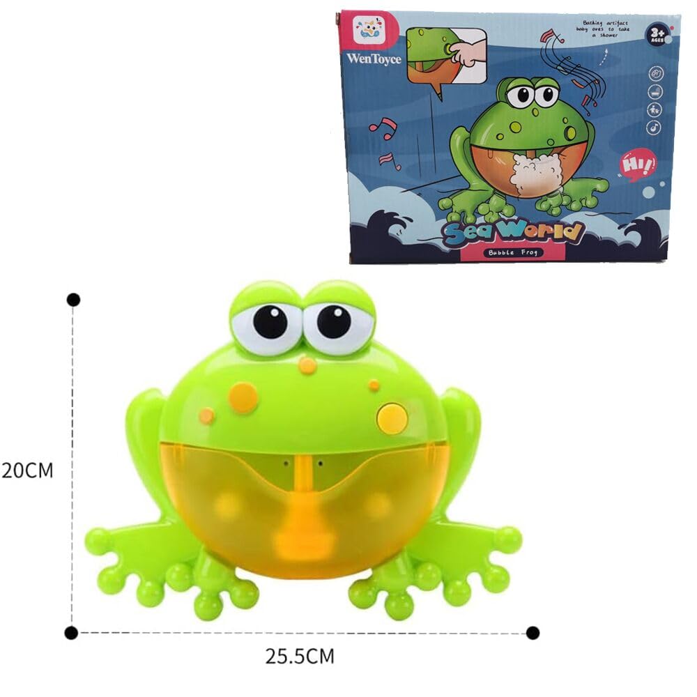 Frog Bubble Maker for Bath - Fun Foam Blower & Bubbling Machine with Nursery Rhyme Music - Best Bathtub Toy for Babies & Kids - Perfect for Happy Tub Time & Sensory Play