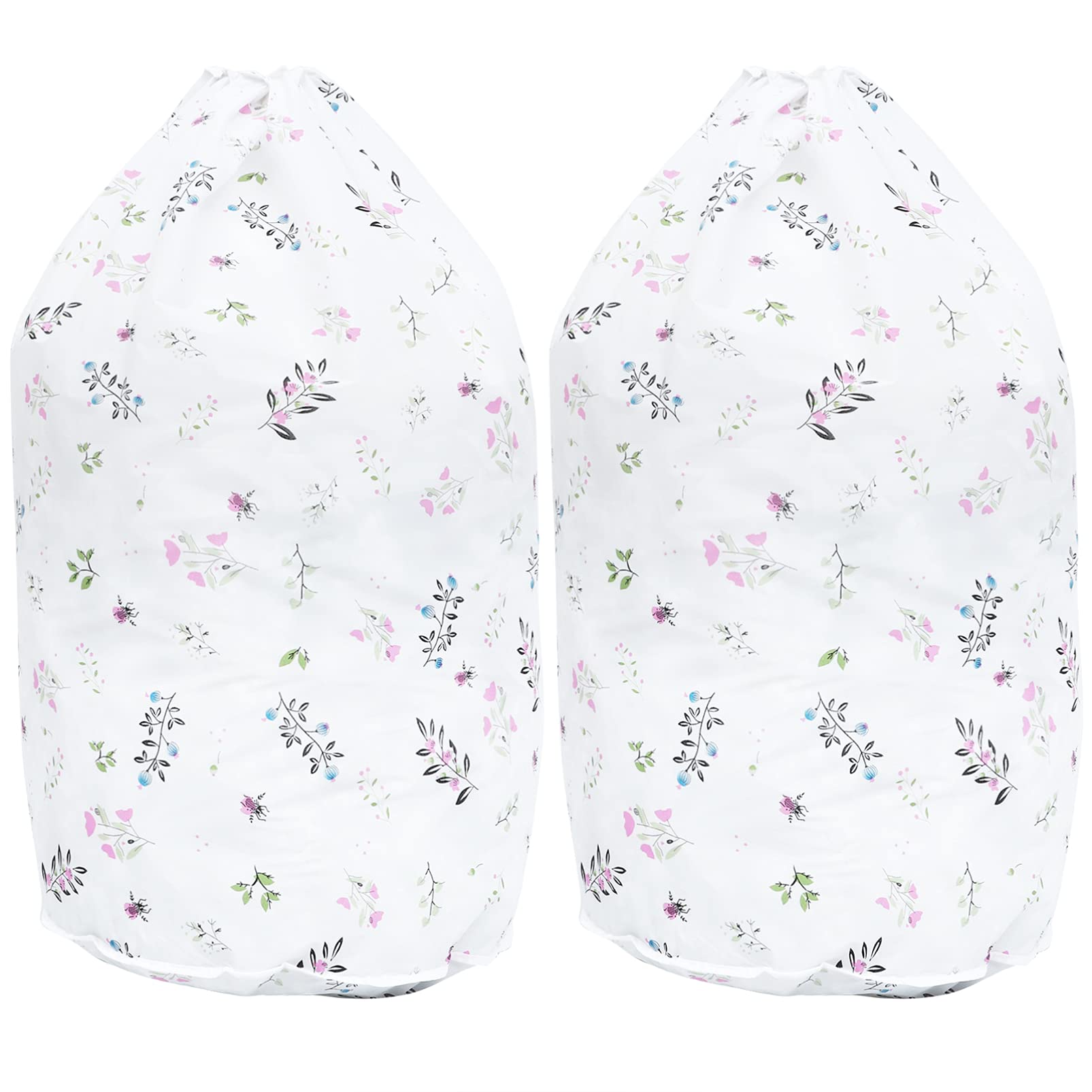 Amosfun 2-Pack Printed Quilt Drawstring Storage Bags - Organize Blankets, Comforters & Bedding - Perfect for Travel, Camping & Home Closet Organization