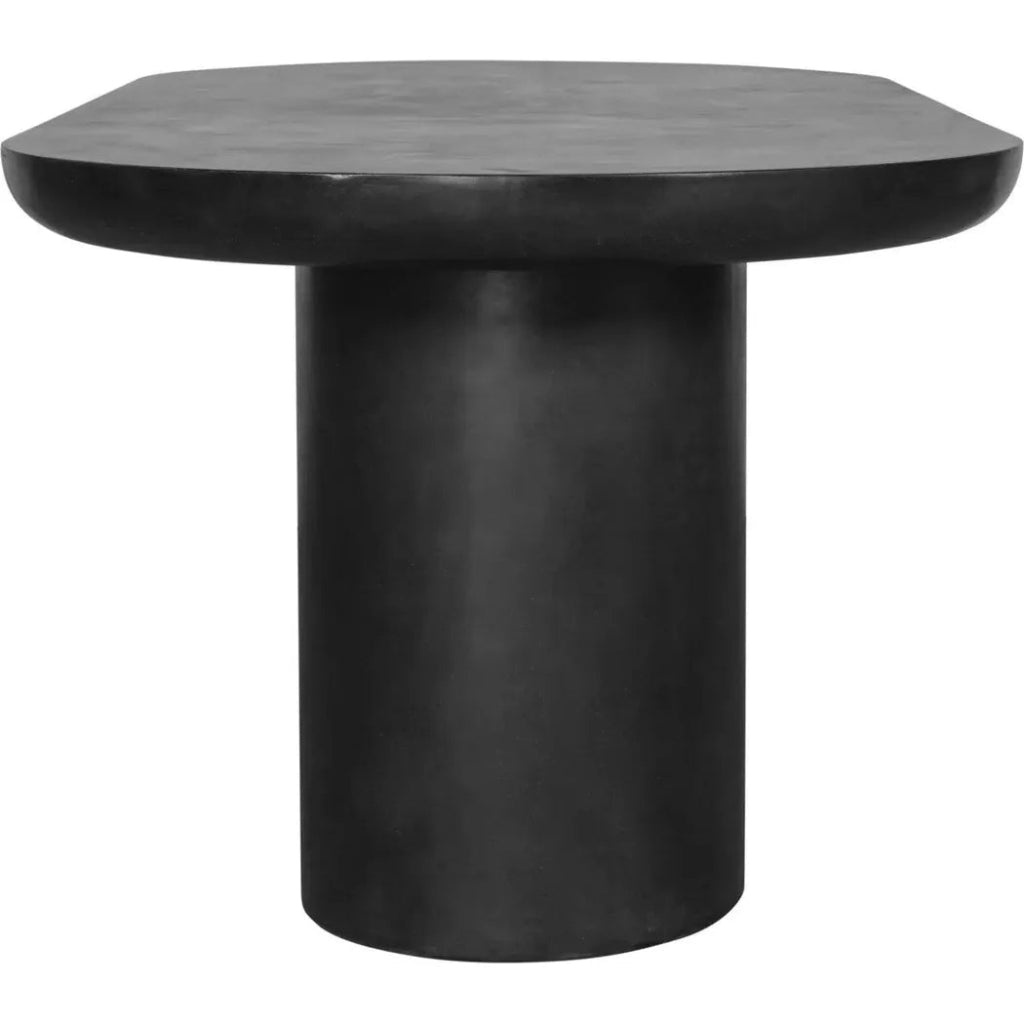 83 Inch Outdoor Dining Table - Black Concrete Top, Weatherproof & Durable Patio Furniture for Backyard, Garden, Poolside Dining & Entertaining
