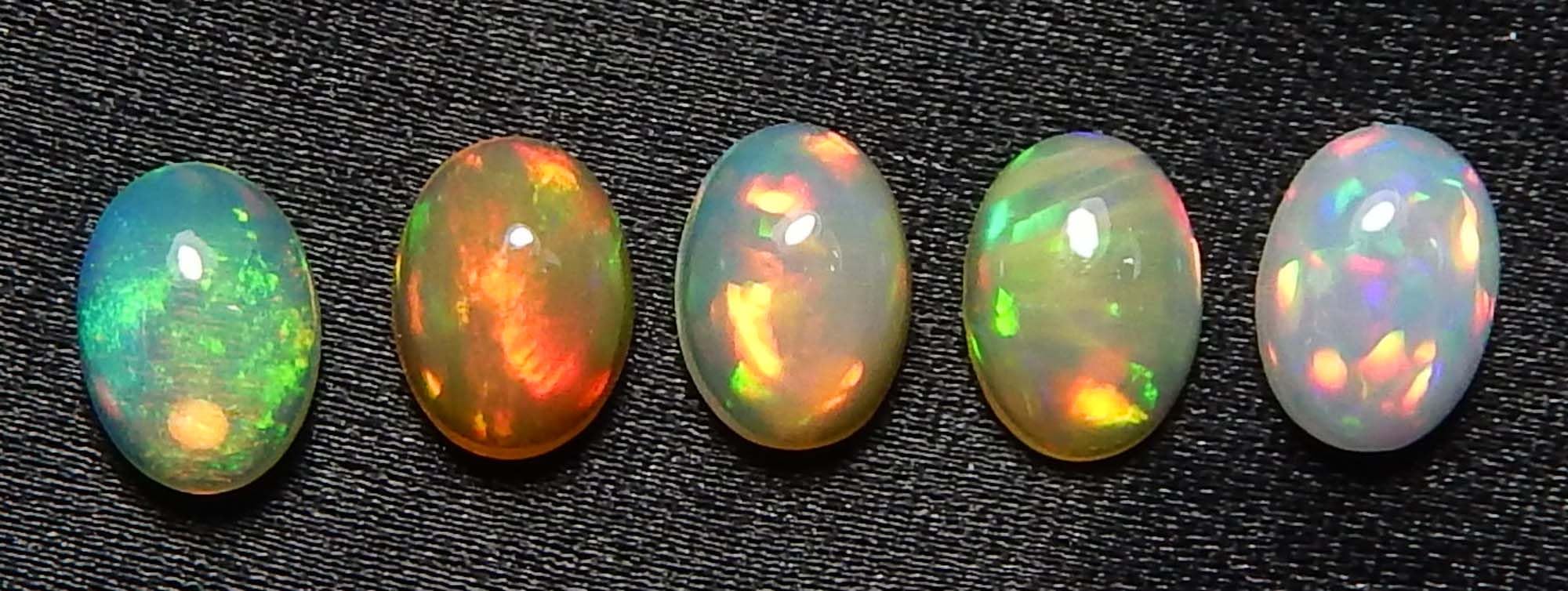 Premium AAA Grade Natural Ethiopian Opal Gemstone Mix Size Box (5x7mm, 5 Stones) - Perfect for Jewelry Making, Collecting & Gifts