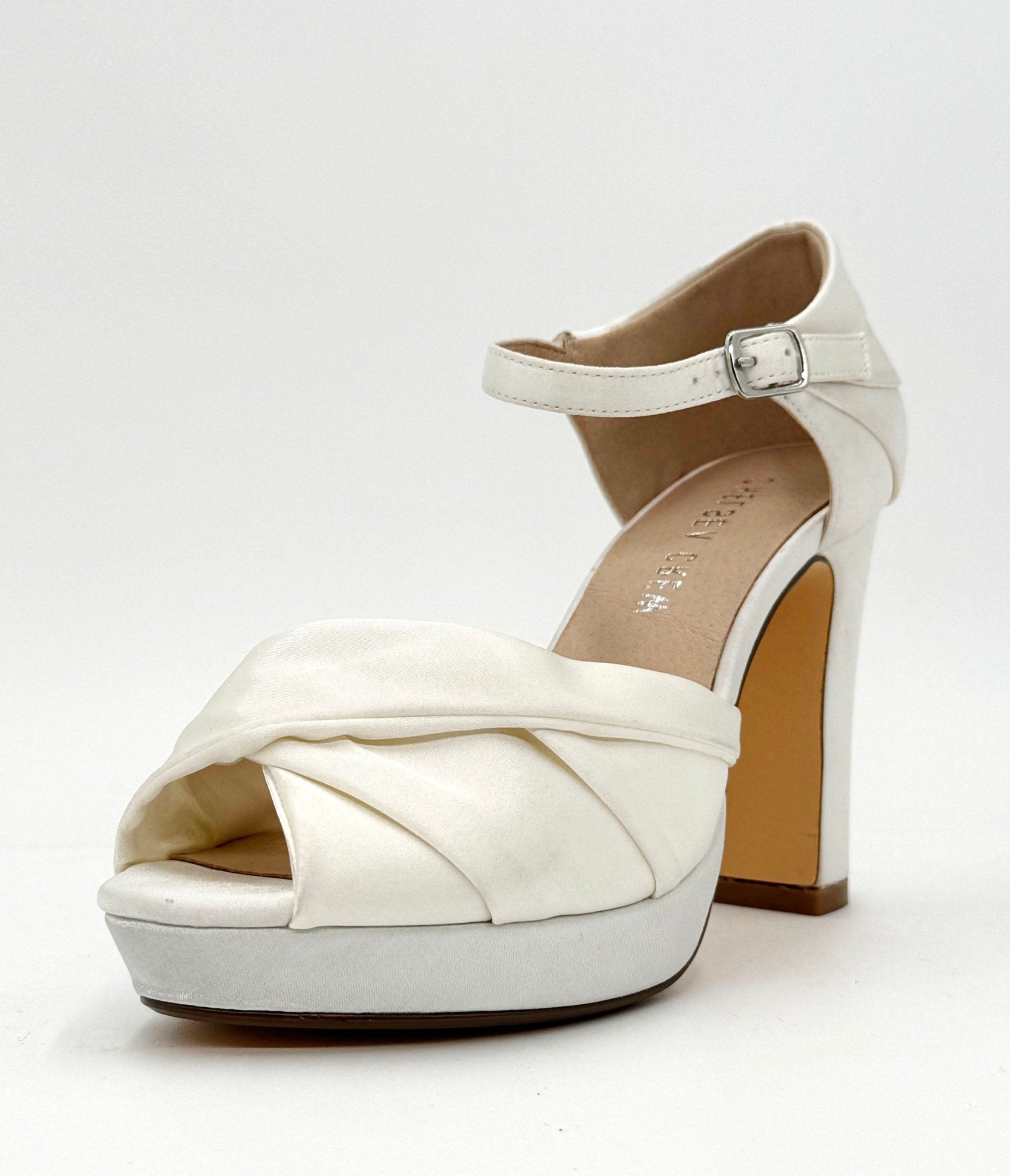 Chelsea Crew Women's White Satin Gloria Heels - Elegant Pointed Toe High Heels for Weddings, Parties & Special Occasions