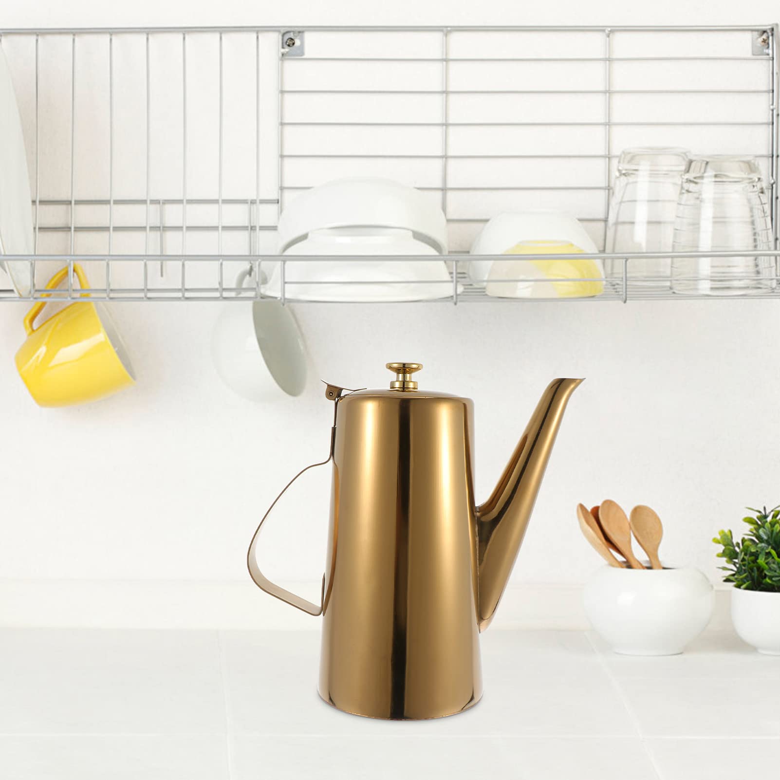 SHERCHPRY 1-Piece Stainless Steel Oil Bottle - Cold Water Bottle, Soup Pot, Soy Sauce Container - Durable Restaurant & Kitchen Storage for Oil, Soy Sauce & Soup - Perfect for Cooking, Food Prep & Commercial Use