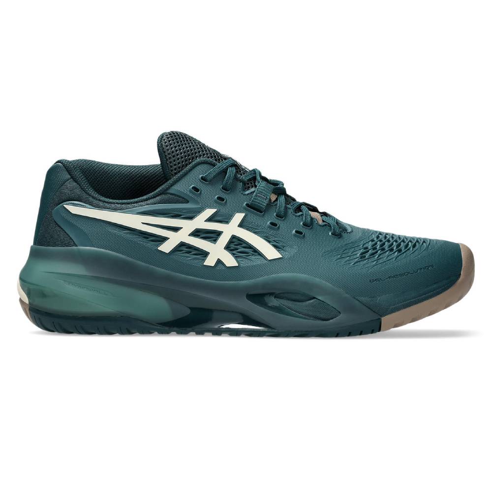 ASICS Gel Resolution X Men's Tennis Shoes - Lightweight Performance Court Shoes for Hard Courts (Saxon Green/Birch) | Ideal for Competitive Tennis Matches & Training Sessions