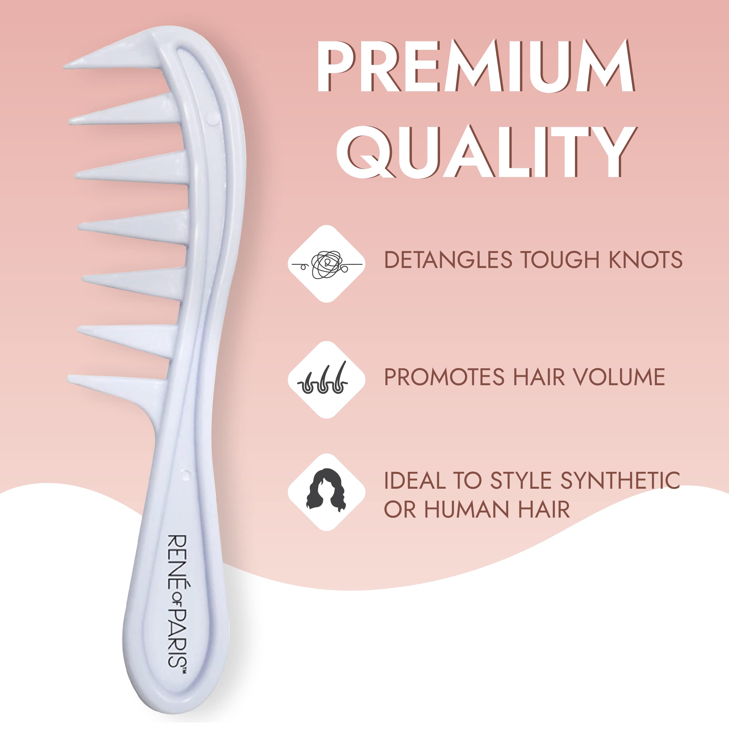 Wide Tooth Detangling Comb for Hair & Wigs – Gentle Styling Tool for Wet, Curly, and Thick Hair – Perfect for Salons, Travel, and Home Use