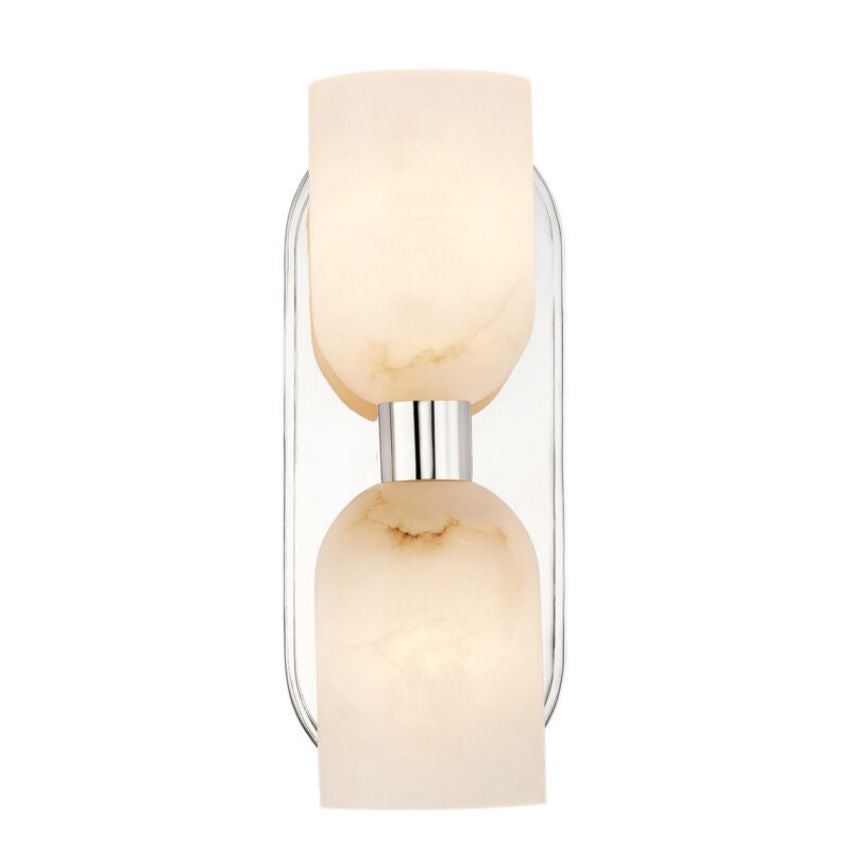 Harmonie 2-Light Wall Sconce - Modern Flush Mount Lighting Fixture for Bedroom, Living Room & Hallway - Brushed Nickel Finish with Clear Glass Shades - Indoor Wall Light for Home Decor