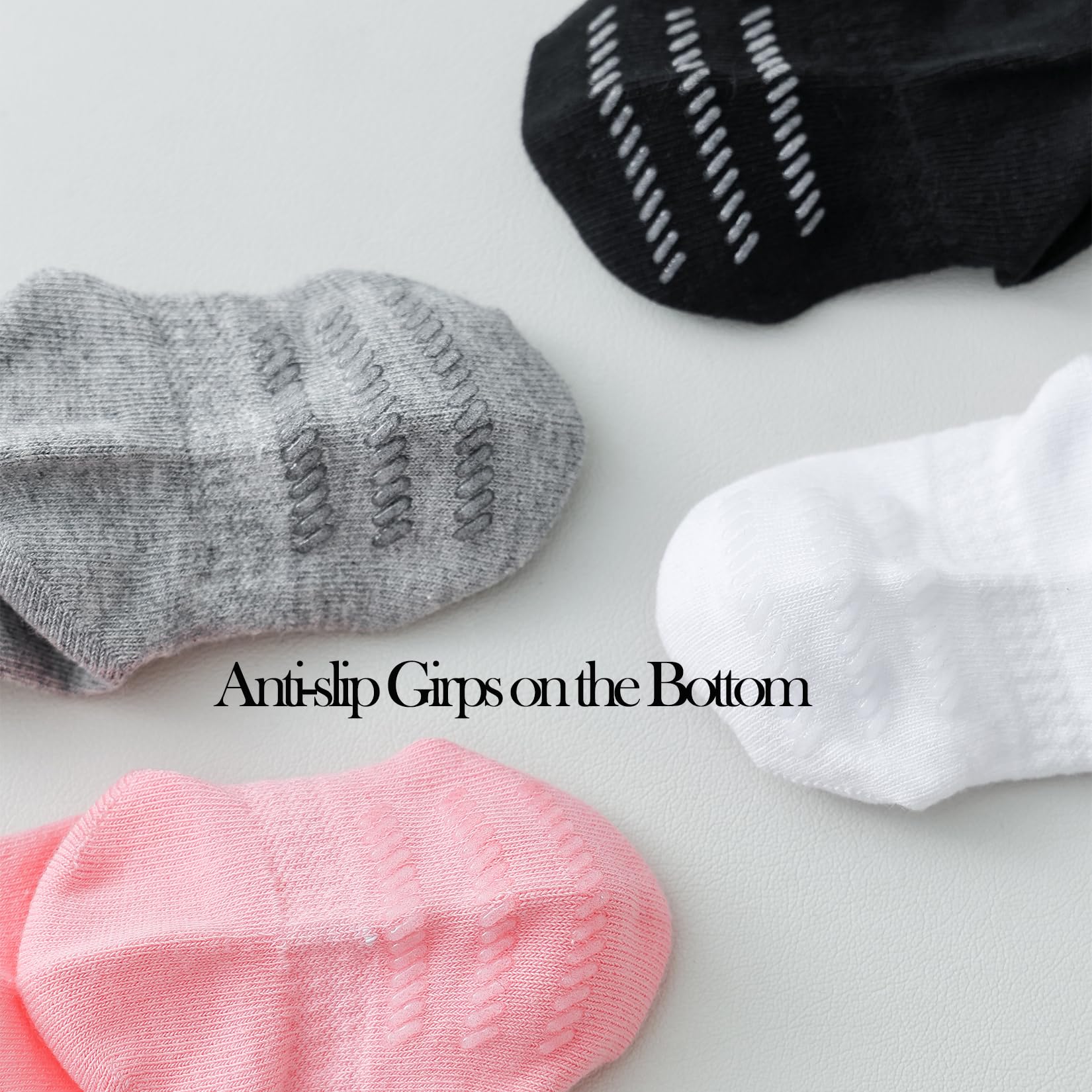 JORMATT Baby Toddler Socks - 6 Pairs Non-Slip Cotton Ankle Socks for Girls & Boys (1-3 Years) | Soft & Breathable with Grips for Playtime, Daycare & Home Use