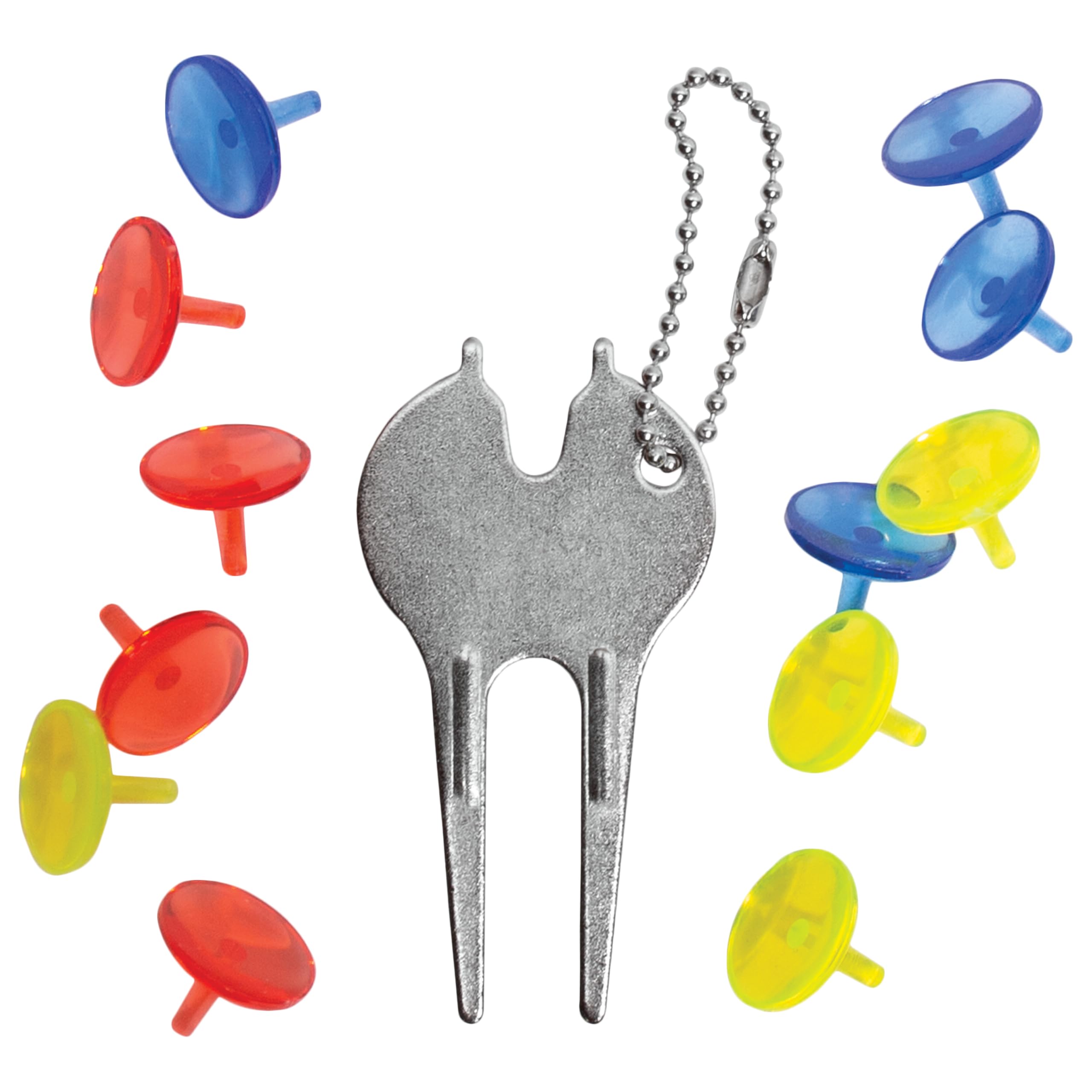 ProActive Sports Golf Divot Repair Tool & Spike Wrench with 12 Ball Markers - Perfect for Golf Course Maintenance & Equipment Care
