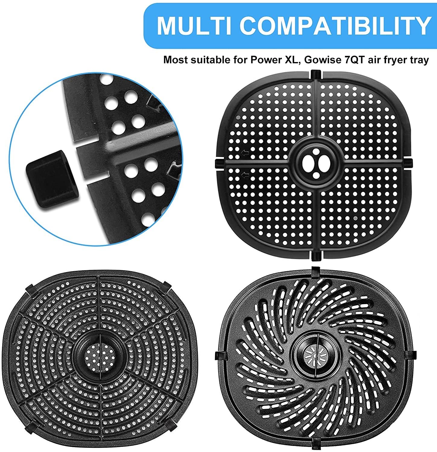 Premium 4-Pack Rubber Feet for 7QT PowerXL Gowise Air Fryers - Non-Slip Silicone Bumpers & Replacement Tips for Air Fryer Grill Pan Plate Tray - Perfect for Kitchen Safety & Stability