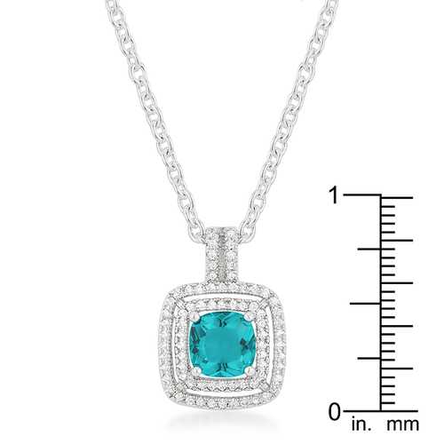 Aqua Halo Stud Pendant Necklace - 925 Sterling Silver Water Drop Earrings for Women | Elegant Jewelry Gift for Her, Perfect for Weddings, Parties & Everyday Wear