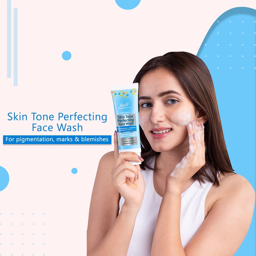 Tone Perfecting Face Wash - No Parabens & Sulfates, High Foam Cleanser for Glowing Skin | Halal Certified, Vegan, 100ml - Perfect for Morning & Night Skincare Routine