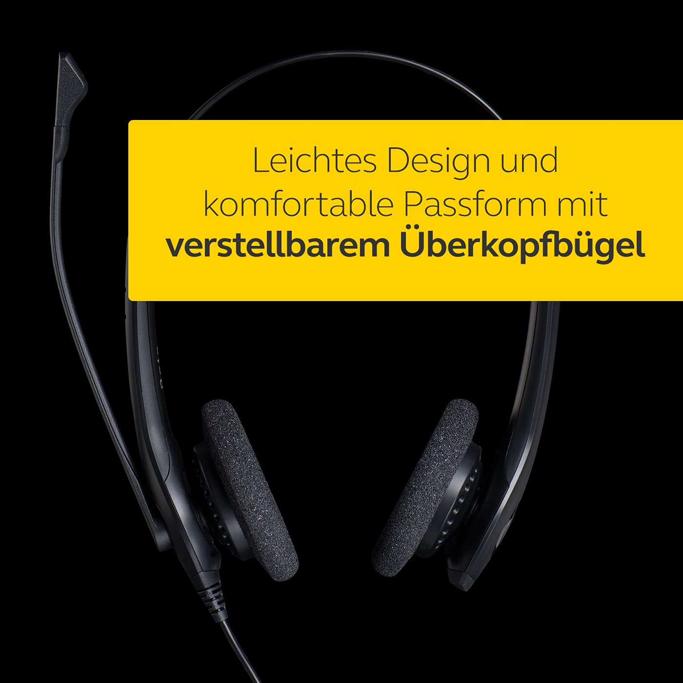 Jabra Biz 1500 Noise Cancelling Headset - On-Ear Stereo Office Headphones with Quick Disconnect, Volume Spike Protection & Clear Mic for Desk Phones (Black) - Perfect for Call Centers, Office Communications & Remote Work