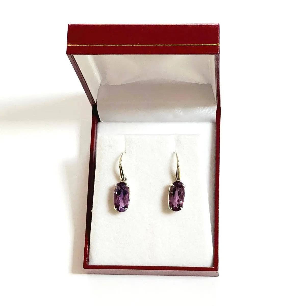 Amethyst Sterling Silver Earrings for Women - Dainty Purple Gemstone Jewelry - Perfect for Gifts, Weddings & Everyday Wear