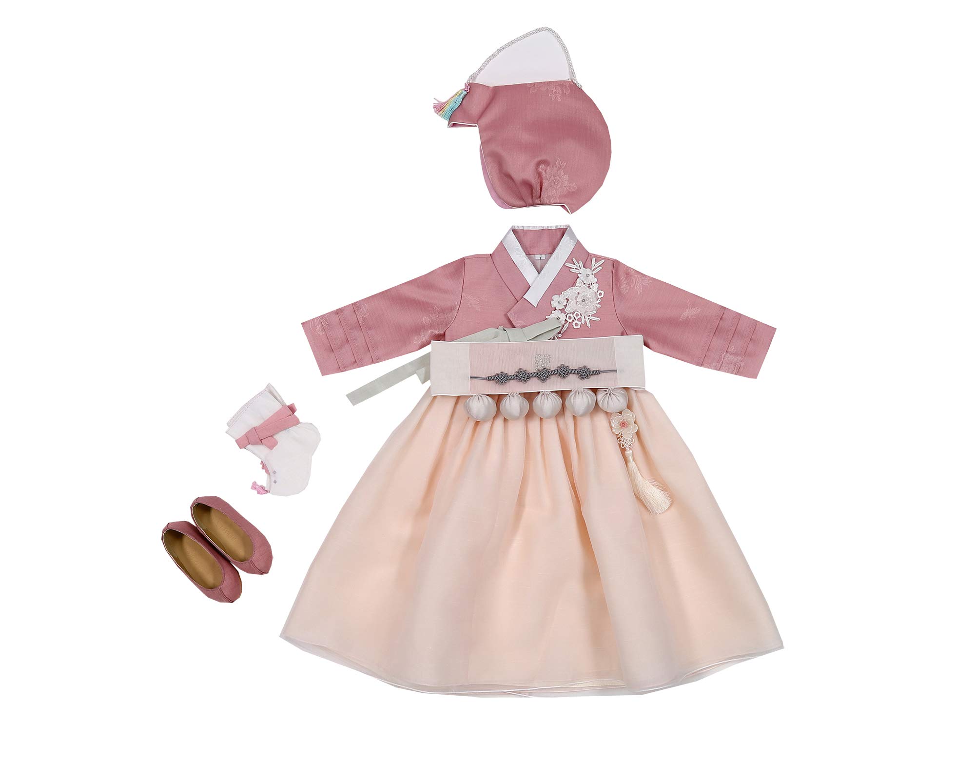 Korean Hanbok Baby Girl Dress Traditional Outfit Set - 1st Birthday Party Celebration Doljanchi Costume for Girls | Perfect for Korean Cultural Events, First Birthday Photos & Special Occasions