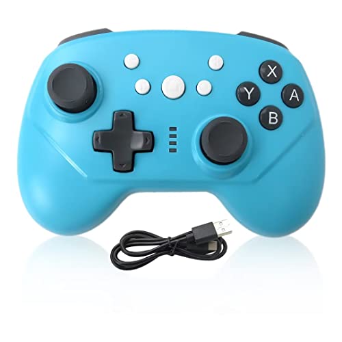 Wireless Bluetooth Gamepad Pro Controller for Nintendo Switch & Switch Lite - Compatible with Android, PC - Turbo, Gyro & Dual Vibration (Blue) - Perfect for Gaming, Streaming & Multiplayer Fun