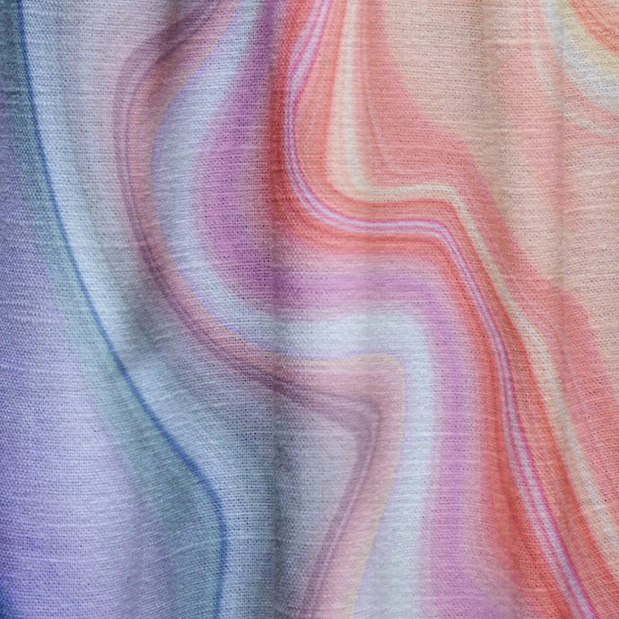 DesignQ Thermal Insulated Curtains - Marbled Blue Green Red Drapes for Bedroom & Living Room - Single Panel 52x84 Inches - Energy Saving Window Treatment for Home Decor