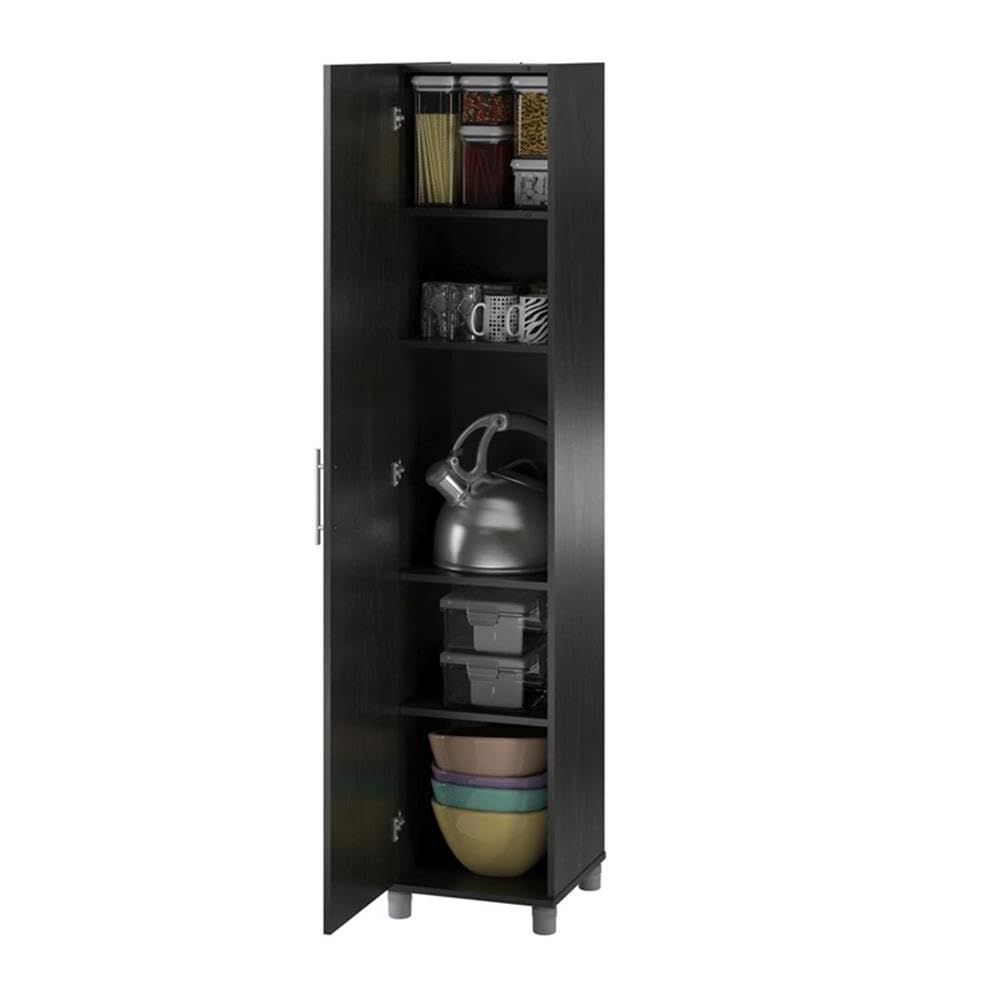 Systembuild Evolution Camberly 16-Inch Utility Storage Cabinet in Black Oak - Perfect for Garage, Office, and Home Organization
