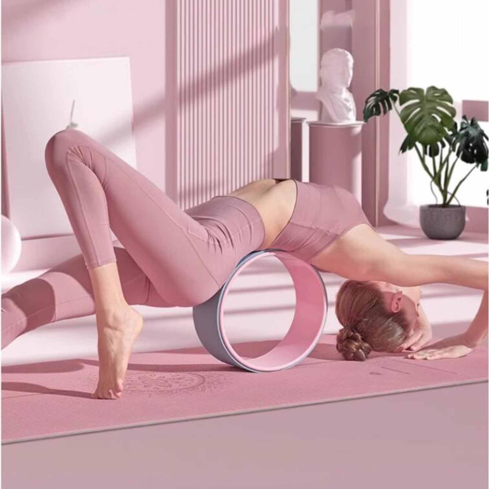 Chirp Wheel Yoga Back Roller for Back Pain Relief - Pink & Purple Massage Wheel for Fitness, Stretching, Gym, Yoga & Dance - Home & Studio Use for Spinal Alignment & Muscle Relaxation