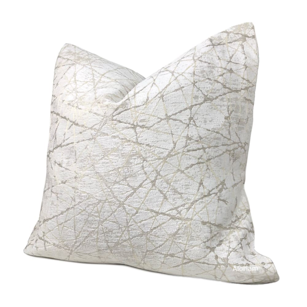 Luxury Celine White Modern Chenille Pillow Cover - Soft Textured Decorative Throw Pillow Case for Sofa, Bed & Home Decor