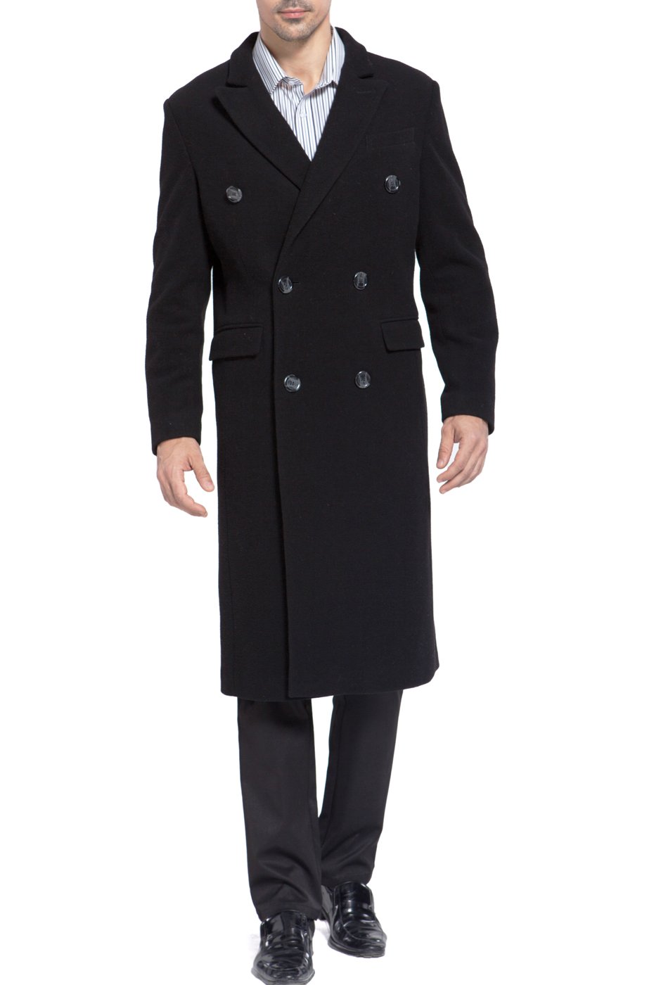 Premium BGSD Men's Josh Cashmere Wool Blend Double Breasted Long Pea Coat - Winter Warm Formal Overcoat for Business & Office Wear (Available in Big & Tall, Regular & Short Sizes) | Ideal for Business Meetings, Commuting & Special Occasions
