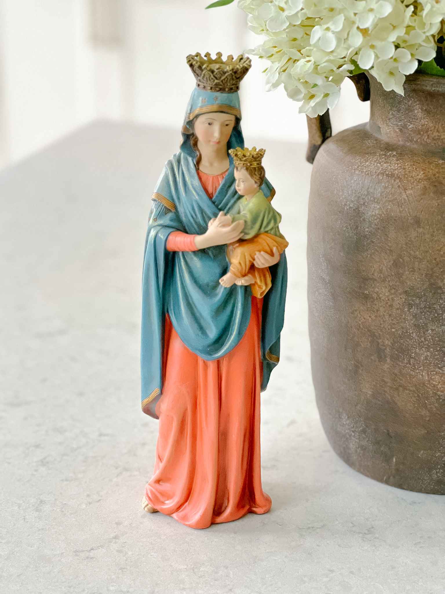 Our Lady of Perpetual Help Statue - Handcrafted Religious Figurine for Home Altar, Prayer Space & Catholic Devotion