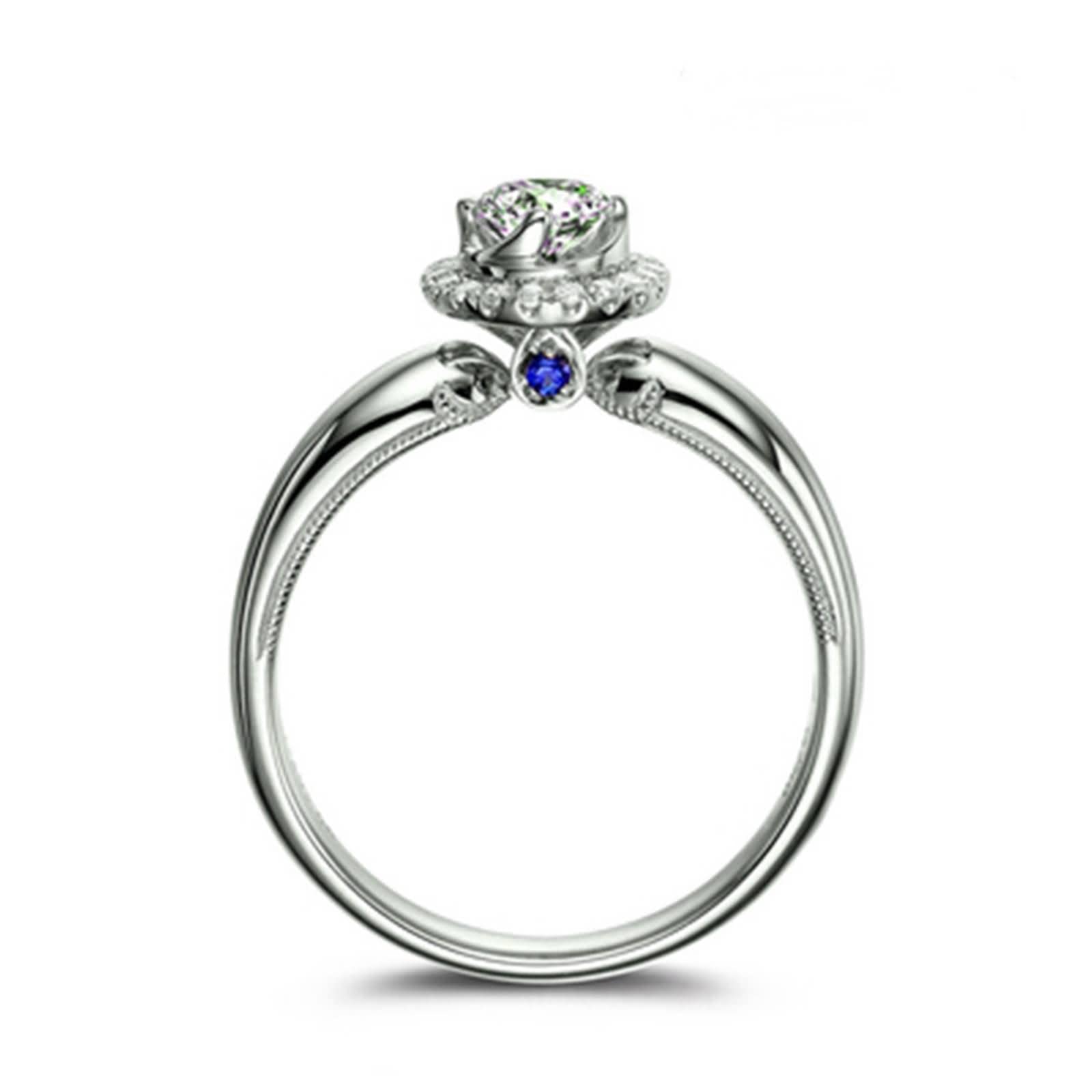 Cubic Zirconia Engagement Ring for Women - Silver Halo Wedding Band for Anniversary Gift | Romantic Proposal & Special Occasions