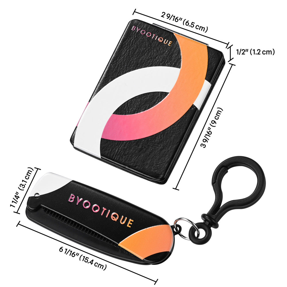 TheLAShop Rectangle Mini Compact Mirror 2x Magnifier with Comb - 3 Pack | Portable Makeup Mirror for Travel, Purse & Vanity | Perfect for Touch-Ups & Cosmetics