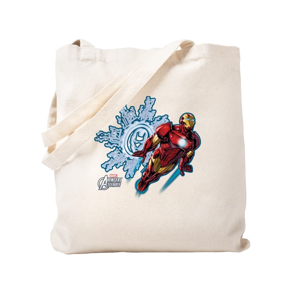 Iron Man Holiday Tote Bag - Reusable Canvas Shopping Bag for Christmas Gifts, Groceries & Daily Use