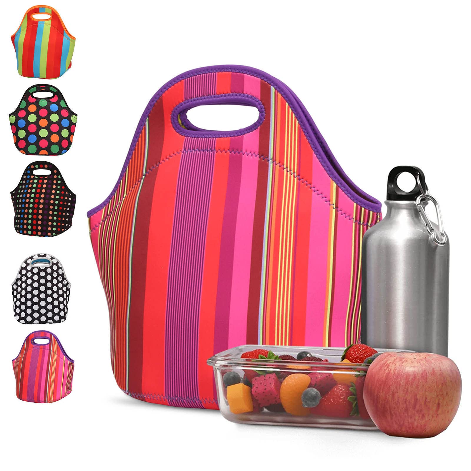 Premium Neoprene Lunch Bag - Thick Insulated Cooler Tote with Zipper | Durable & Waterproof Food Container for Work, School, Picnic, Camping & Outdoor Activities | Keeps Meals Hot or Cold for Hours