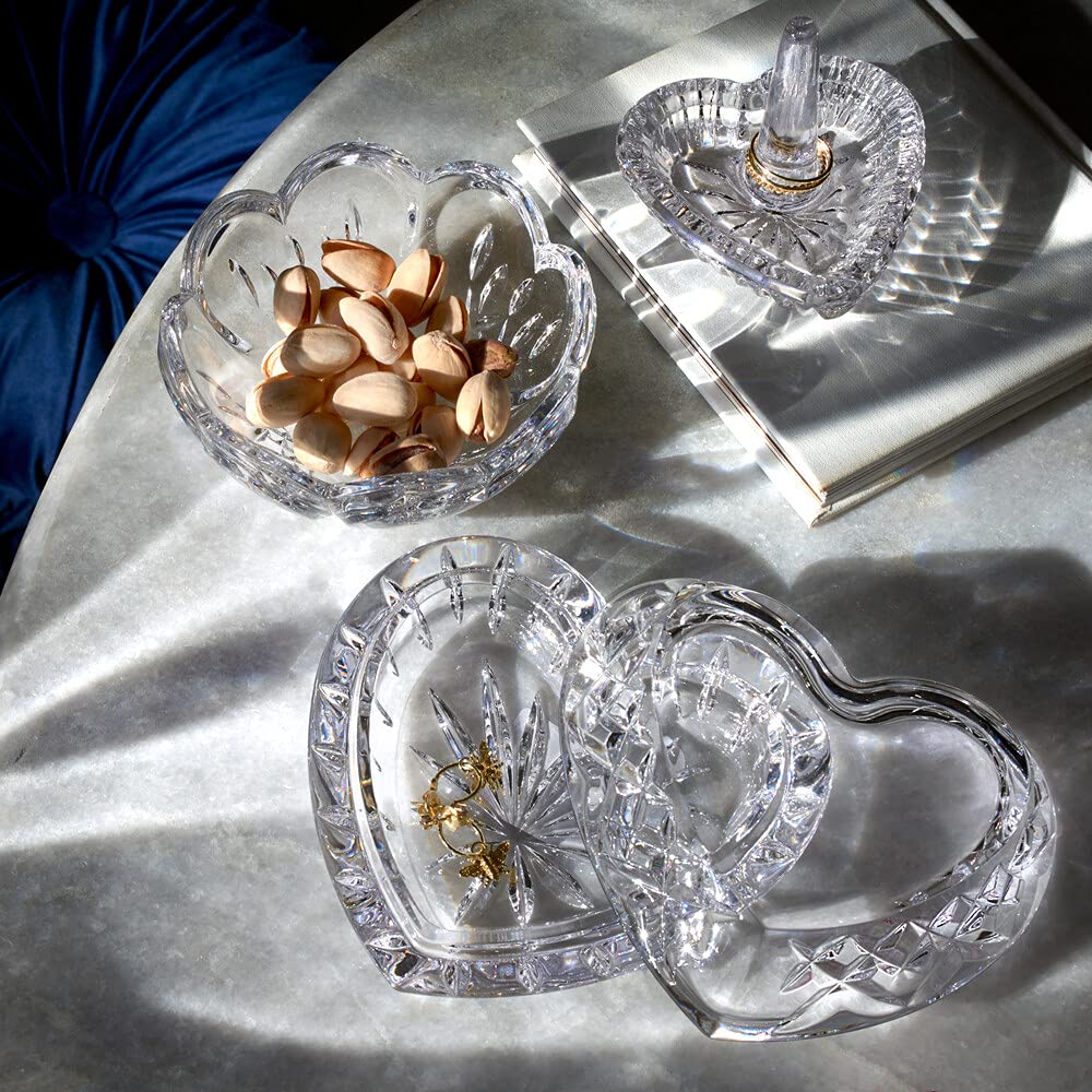 Waterford Giftology Heart-Shaped Ring Holder - Elegant Jewelry Organizer for Wedding, Engagement & Gift Giving - Perfect for Dresser, Vanity & Bathroom Decor