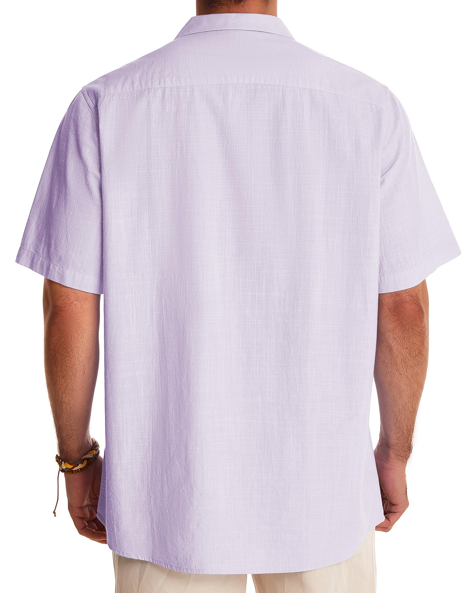 Gentle Men's Linen Shirts - Short Sleeve Button Down Cotton Shirts for Summer | Beach Vacation & Hawaiian Style Cuban Shirts | Perfect for Casual Wear, Tropical Getaways, and Summer Outings