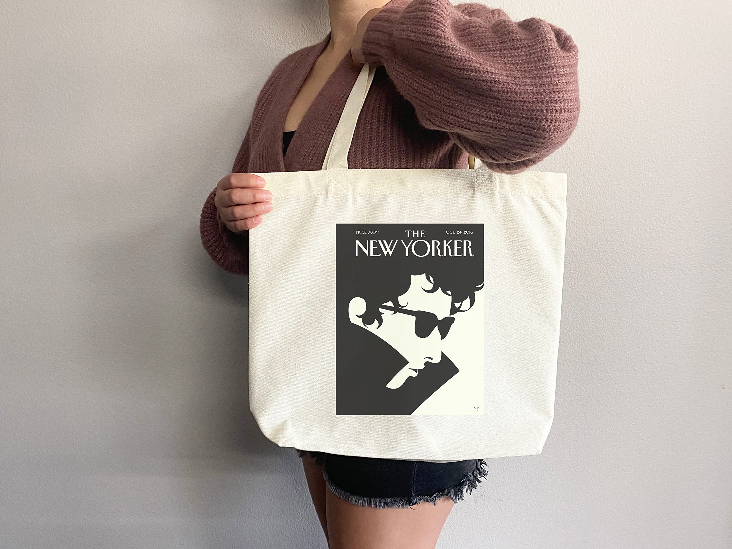 New Yorker Magazine Tote Bag - Stylish Canvas Shopping Bag with Artistic Print - Perfect for Groceries, Beach Trips & Everyday Use (Tote Bag Only)