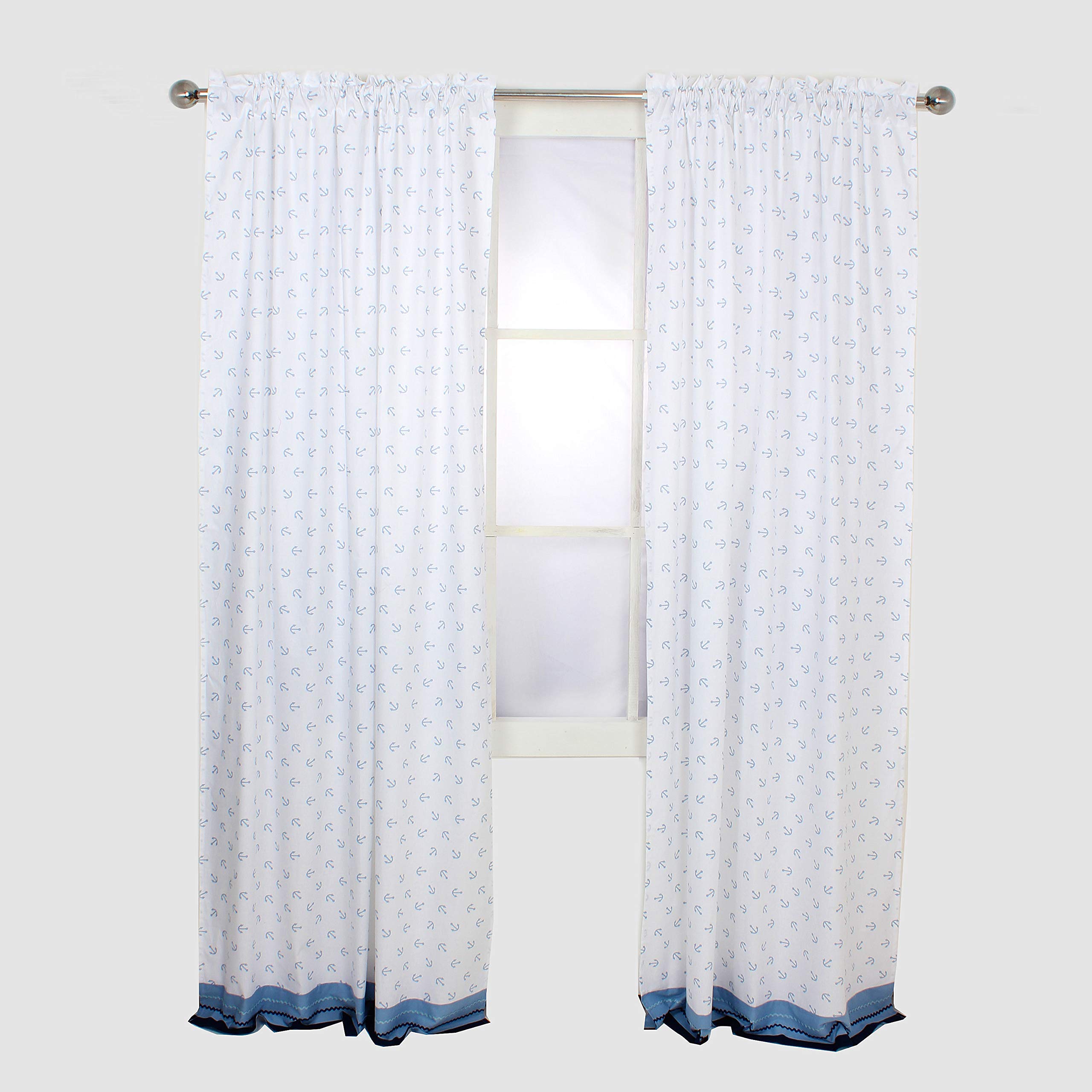 Little Sailor Single Curtain Panel - Nautical Themed Window Treatment for Kids Room, Nursery & Coastal Decor - Perfect for Bedroom, Living Room & Dorm Windows