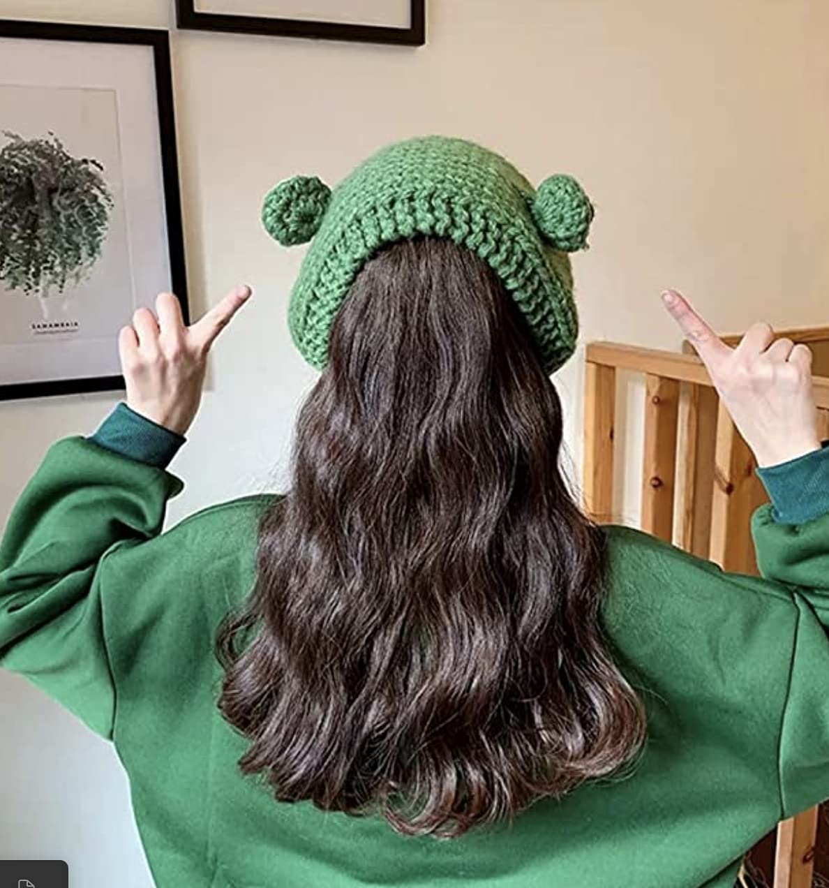 3D Eyes Sweet Frog Hat - Green Knitted Animal Headband for Teens, Kids & Adults | Warm & Cute Winter Accessory | TikTok Fashion Costume for Women & Girls | Perfect for Cosplay, Halloween & Outdoor Activities