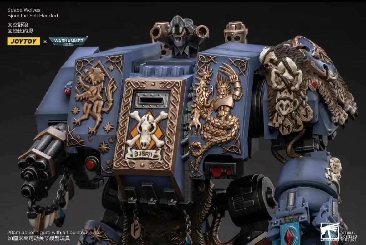 JOYTOY 1/18 Scale Warhammer 40K Space Wolves Bjorn the Fell-Handed Action Figure - Reissue Version - Collectible Model for Display & Wargaming Scenes