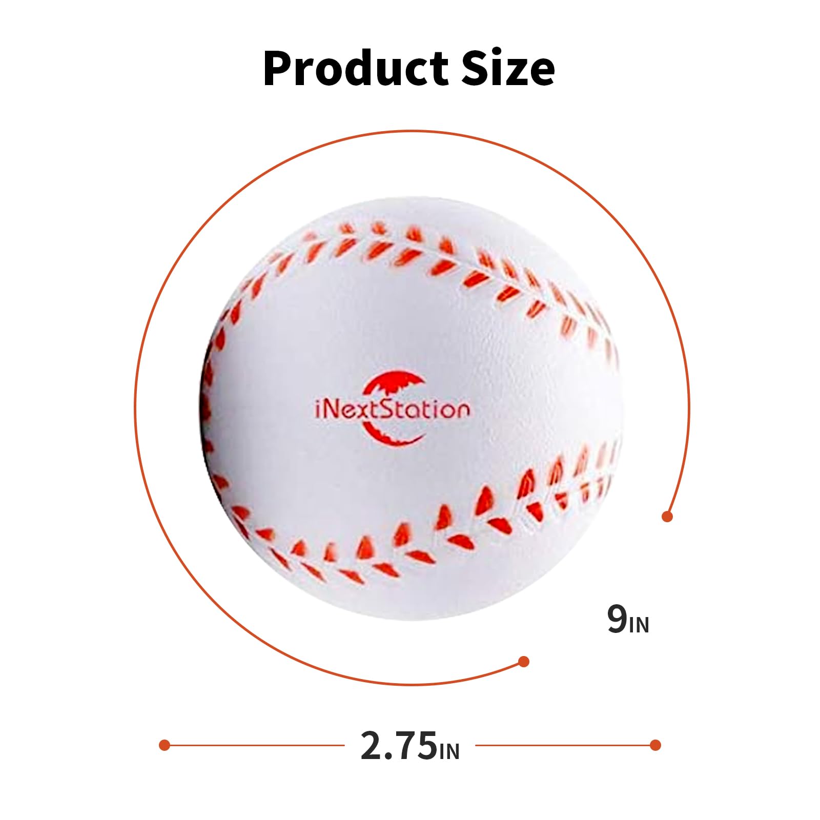 iNextStation Soft Foam Baseballs - 12 Pack, 9 Inch Practice Baseballs for Kids & Teens | Perfect for Backyard Training, T-Ball Practice & Indoor Baseball Games