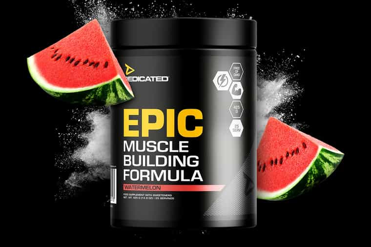 Epic Pre Workout Powder - 425g Watermelon Flavor | Dedicated Nutrition | Energy & Focus Booster for Gym & Fitness Training