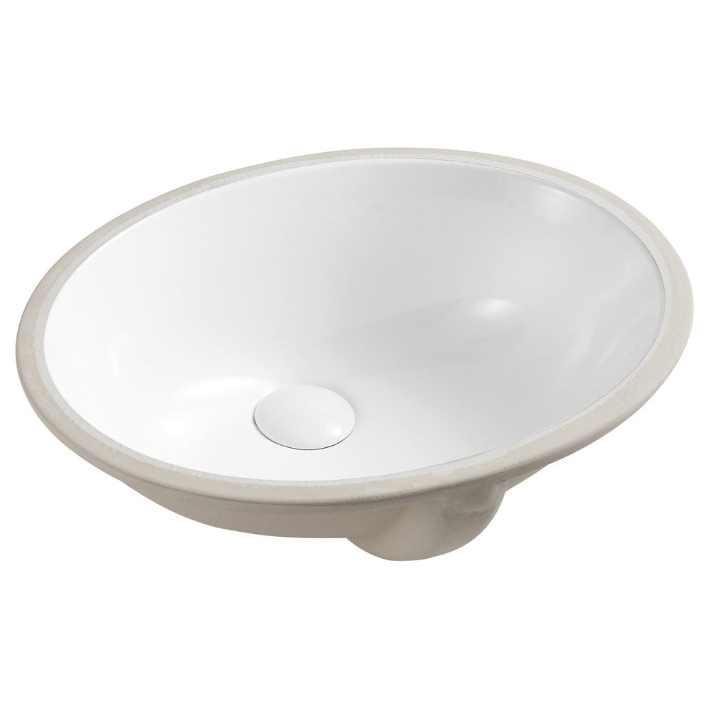 Fienza TR908 Undermount Ceramic Bathroom Sink - Karmen White Porcelain Basin for Vanity, Modern & Durable Design for Home & Commercial Use