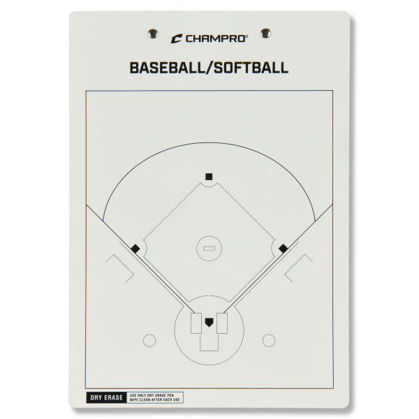 Champro Dry Erase Baseball Softball Coaching Board - Magnetic Whiteboard with Clip for Game Strategies & Practice Drills - Perfect for Coaches, Players & Training Sessions