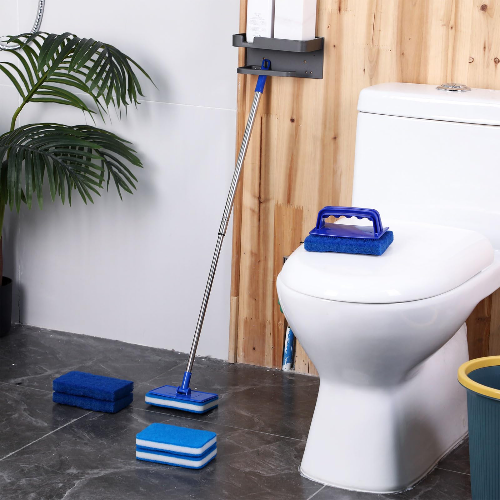 6-Pack Small Handheld Pool Scrub Brushes - Surface Cleaning Scouring Sponge Pads for Swimming Pools, Tile Grout, Walls, Spas, Kitchen & Bathroom Tubs - Perfect for Pool Maintenance & Household Deep Cleaning
