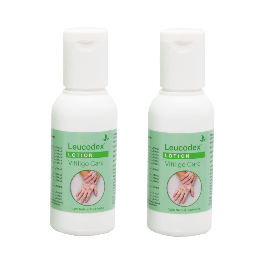Leucodex Lotion (50ml x 2 Pack) - Herbal Ayurvedic Treatment for Skin Discoloration & Pigmentation | Natural Remedy for White Patches & Uneven Skin Tone | Perfect for Daily Skincare Routine & Hyperpigmentation Care